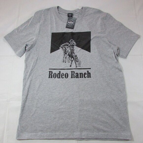 Rodeo Ranch Men's XL Short Sleeve Vintage Cowboy Graphic T-Shirt - Grey - Picture 1 of 4